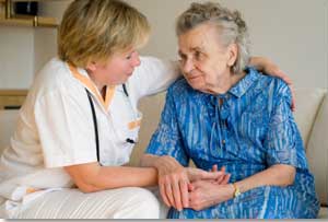 woman with medical professional